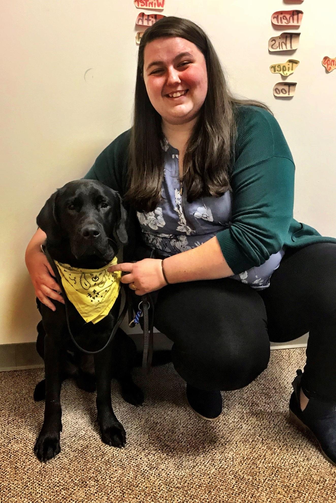 Samantha Grgas with her dog